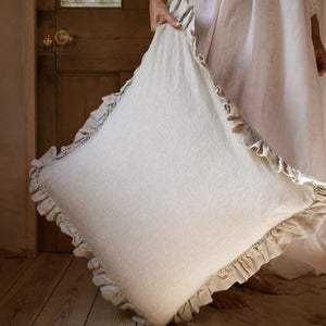 Brighton Pavilion washed linen cushion - natural