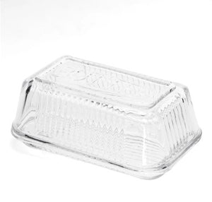 Glass butter dish