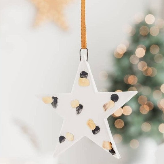 Xmas dec - star with black/gold pattern