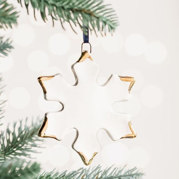 Xmas dec - snowflake with gold tips