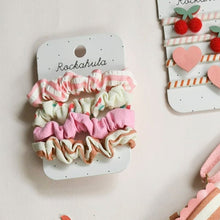 Load image into Gallery viewer, Cherry stripe scrunchie set
