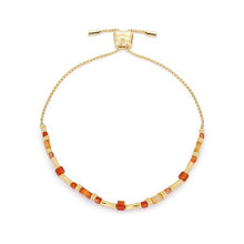 Load image into Gallery viewer, Chiara gold &amp; orange agate gemstone bracelet
