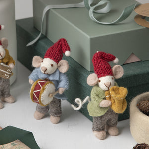 Christmas decorations - orchestra mouse w/ trumpet - small