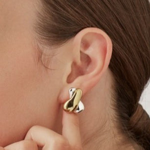 Chunky mixed metal knot studs