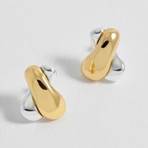 Chunky mixed metal knot studs