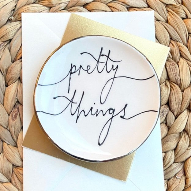 Circle shape ceramic trinket dish - pretty things