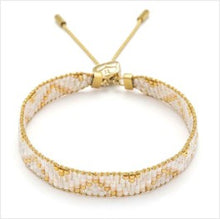 Load image into Gallery viewer, Claudia white &amp; gold friendship bracelet
