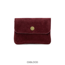 Load image into Gallery viewer, Suede leather button purse - various colours
