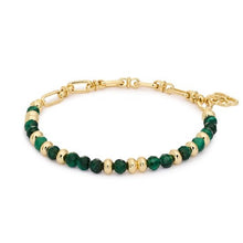 Load image into Gallery viewer, Dahlia malachite gold bracelet SS
