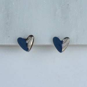 Ceramic hearts stud earrings