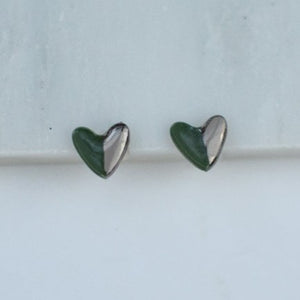 Ceramic hearts stud earrings