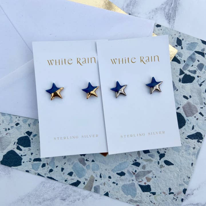 Ceramic stars stud earrings