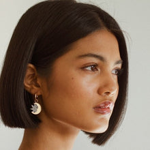 Load image into Gallery viewer, Daydream sun &amp; moon hoop earrings - smoke &amp; gold
