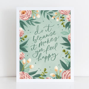 Happy framed print