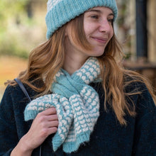 Load image into Gallery viewer, Scandi pattern short pull-through scarf - available in various colours
