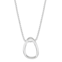 Load image into Gallery viewer, Open abstract drop pendant - silver
