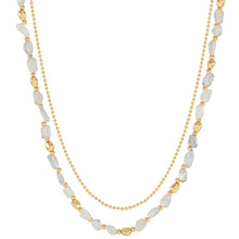 Load image into Gallery viewer, Tumbled labradorite double chain necklace - gold
