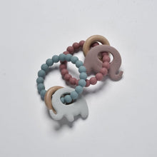Load image into Gallery viewer, Elephant teether beads - blue or pink
