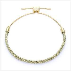 Emelia gold & pale green woven bracelet
