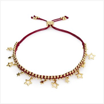Estelle red & gold star charm bracelet