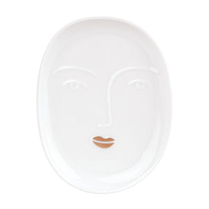 Face shaped trinket dish - gold