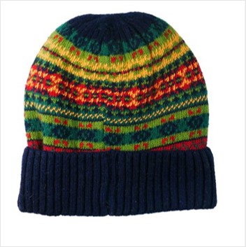 Fairisle hat - dark blue