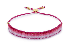 Faye pink & gold Miyuki beaded friendship bracelet