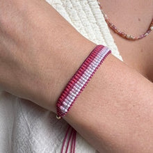 Load image into Gallery viewer, Faye pink &amp; gold Miyuki beaded friendship bracelet

