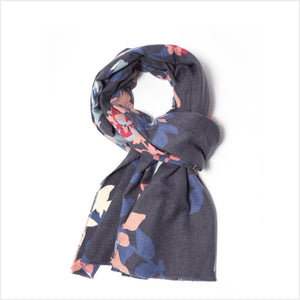 Floral scarf - grey