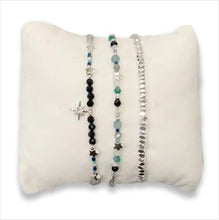 Load image into Gallery viewer, Flying silver 3 layer bracelet stack
