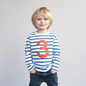 French blue & white breton striped number T-shirt