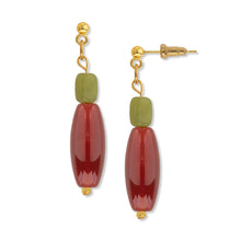 Load image into Gallery viewer, Freya studs - jade &amp; red agate
