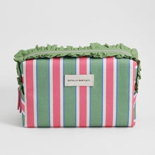 Load image into Gallery viewer, Frill washbag - green stripe
