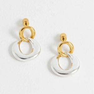 Link hoop earrings - gold & silver