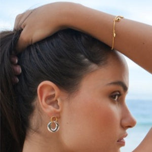 Link hoop earrings - gold & silver
