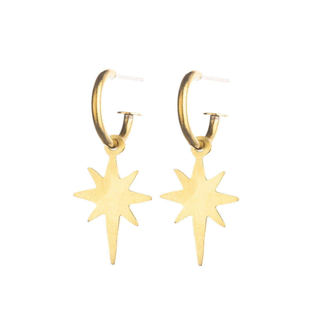 Starburst hoop earrings