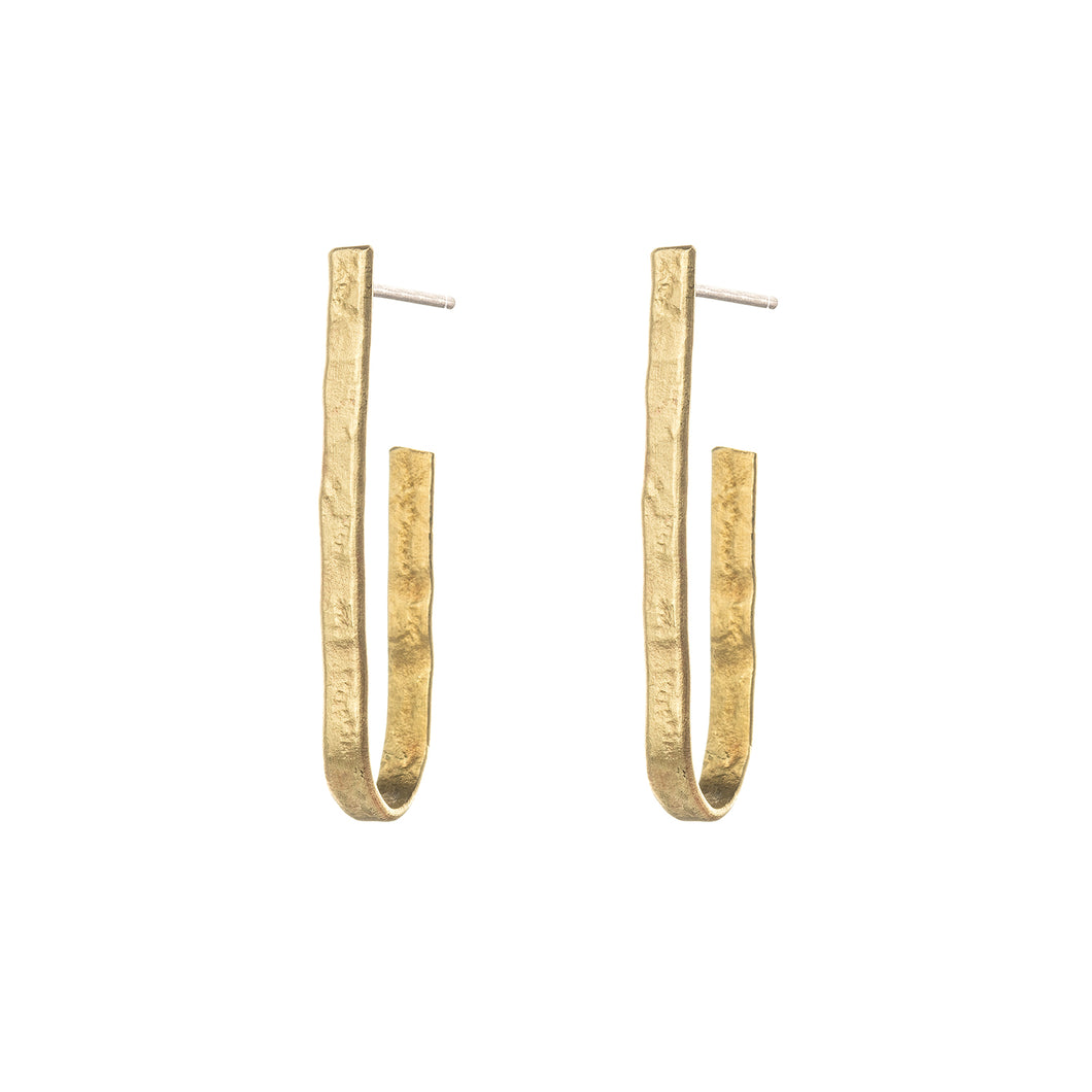 Flat chain hoop earrings