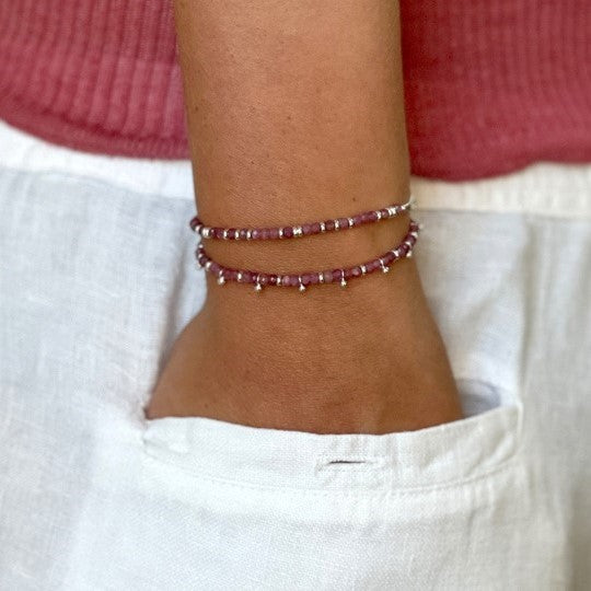 Harmony pink tourmaline silver bracelet