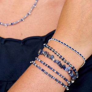 Harmony silver & sodalite beaded bracelet