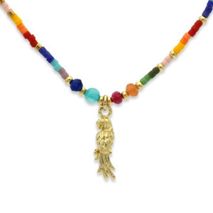 Hel parrot multicoloured pendant necklace