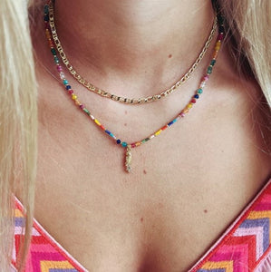 Hel parrot multicoloured pendant necklace