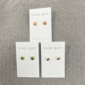 Ceramic hexagon stud earrings