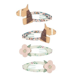 Horse & flower clip set