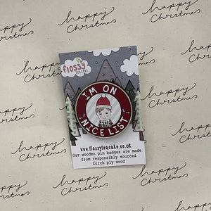 Wooden badge - nice list