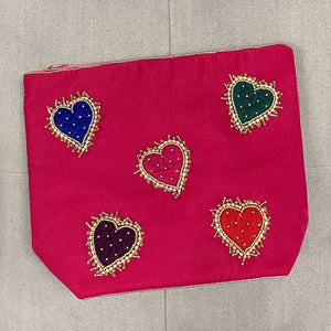 Multi hearts make-up bag
