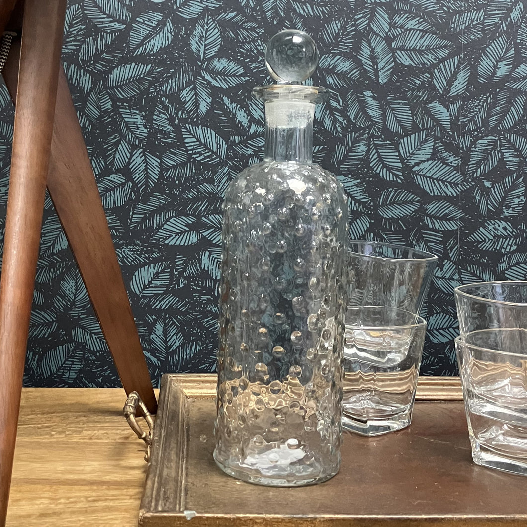 Glass bottle decanter - hobnail
