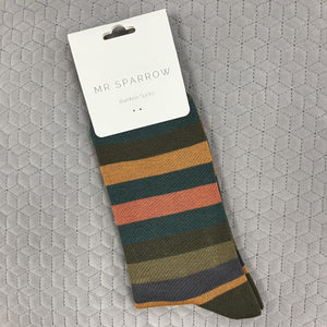 Striped socks - olive