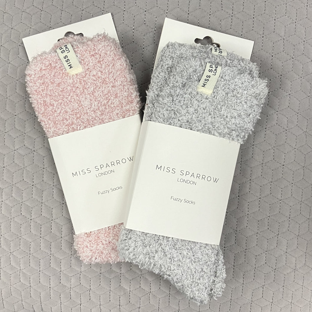 Fuzzy plain socks - various colours