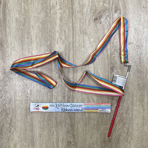 Mini rainbow dancer ribbon wand