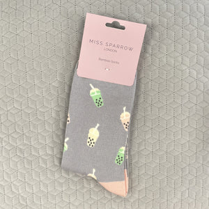 Bubble tea socks - grey